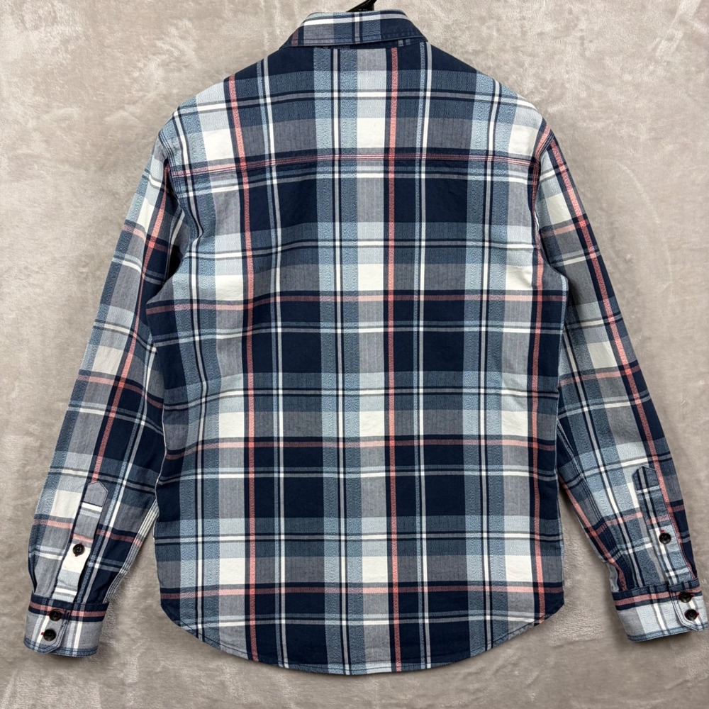 Astronomy Clothing Men's Plaid Denim Long Sleeve Button Up Shirt Sz M Streetwear - Picture 2 of 9